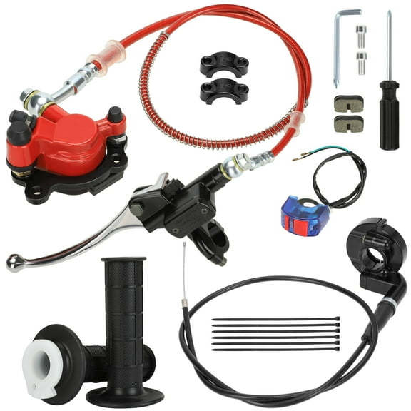 Mini Bike Hydraulic Brake Kit Compatible with Baja DB30 Doodle Bug Blitz Dirt Racer Predator 79cc 97cc 2.5HP Engine Parts with Minibike Throttle Assembly Kit 7/8 Handlebar