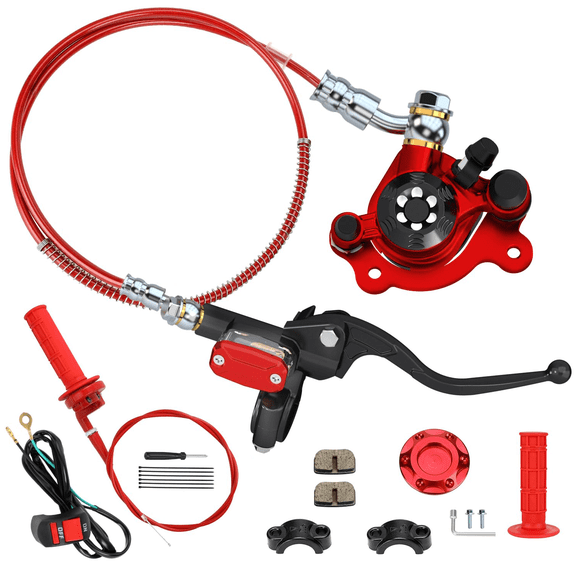 Mini Bike Hydraulic Brake Kit Compatible with Baja Doodle Bug DB30 Blitz Dirt Bug Racer GMB100 Predator 79cc 97cc 100cc 2.8HP 3.0HP Minibike with Master Cylinder Throttle Cable Assembly
