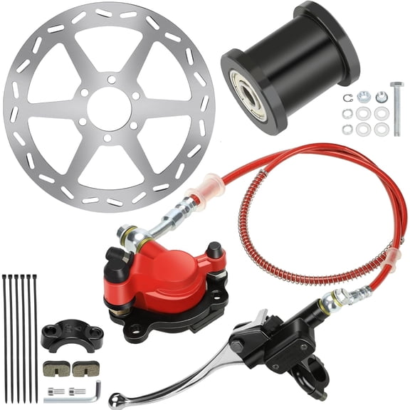 Mini Bike Hydraulic Brake Kit with Rear Brake Caliper Chain Tensioner Replacement for Monster Mega Moto 80cc 105cc MMB80 Minibike GMB100 Coleman B100 RB100 RT100 Parts 180mm Disc Brake Rotor