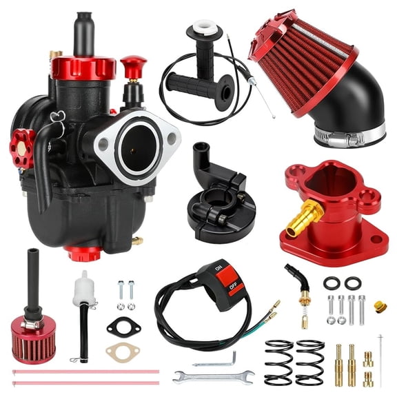 Mini Bike PE22 Carburetor Carb Throttle Assembly Main Jets Kit Compatible with Predator 212cc 224 196 Coleman CT200U BT200X B200R KT196 Go Kart Baja MB166 MB200 GX160 GX200 KT196 Go Kart Parts