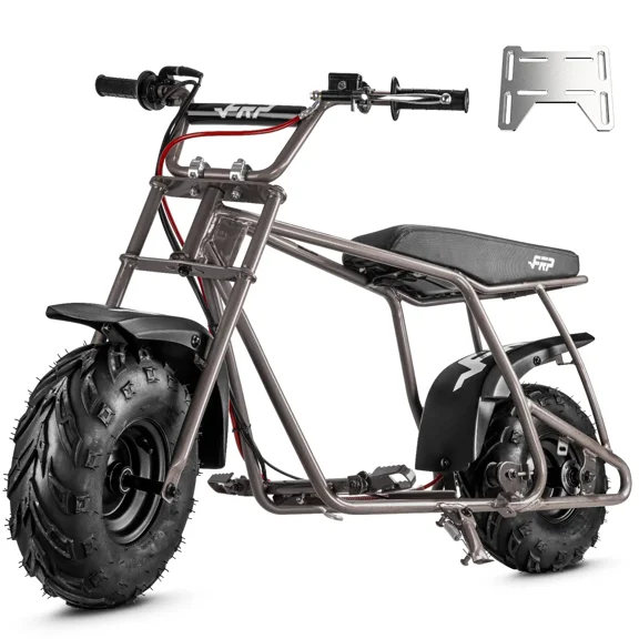 Mini Bike Rolling Chassis Kit, Complete Frame with Wheels, Seat & Brake System, Engine Mount Plate Included, Fits 79cc–225cc Engines, 145/70-6 Tires, Engine Not Included