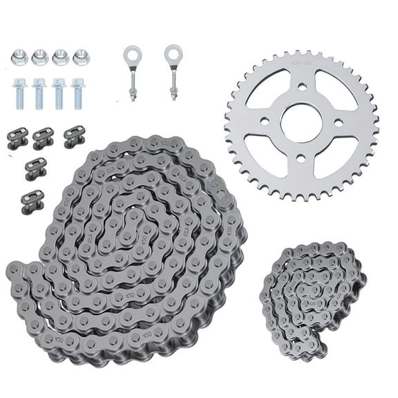 Mini Bike Silver 420 Chain & Rear Sprocket 40mm Bore Compatible with Coleman CT200U CT200U-EX BT200X Baja Massimo MB165 TrailMaster MB200 Predator 212cc 196cc 200cc 6.5hp powersports Parts  