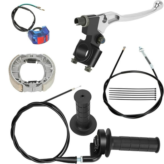 Mini Bike Throttle Assembly + Mini Bike Drum Brake Lever Replacement Fit for Coleman BT200X CT200U CT200U-EX Baja Warrior Massimo MB200 Predator 196cc 200cc 6.5hp Components 7/8 22mm Handlebar Grips