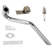 Mini Bike Upgraded Center Rear Exit Exhaust Pipe Compatible with Coleman CT100U Massimo MB100 F-RP GMB100 Rascal Lite Minibike Predator 79cc 98cc 3.0HP 154F Parts Silver