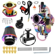 Mini Bike VM22 Carburetor Carb Throttle Cable Jet Kit for Coleman CT200U CT200U-EX BT200X Predator 212cc 196cc 224cc 6.5Hp Clone Engine KT196 Go Kart Baja MB165 MB200 GX160 Performance Parts Rainbow