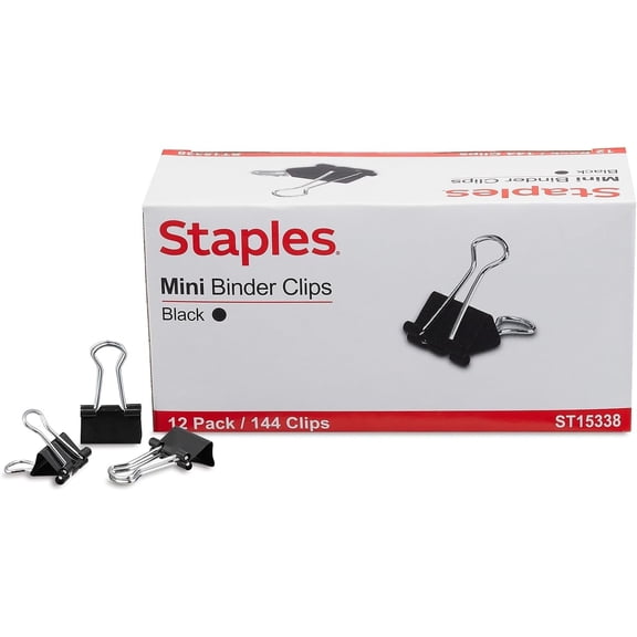 Mini Binder Clips, 0.25" Capacity, Black, 144 Pack  ExtraSmall Clips for Receipts, Labels & Paper Sorting