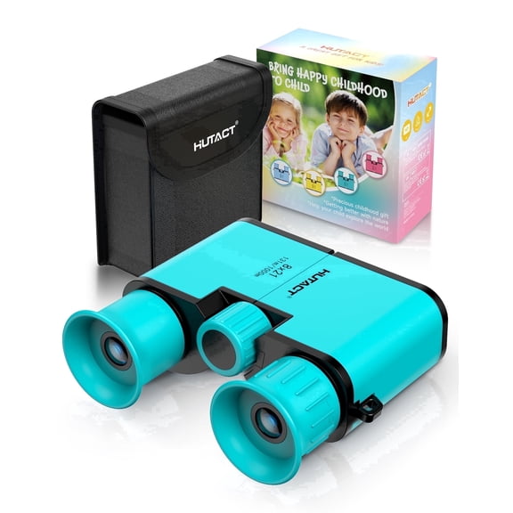 BNISE 8x21 Kids Binoculars for Ages 6-12, BAK4 Compact Binoculars for Bird Watching, Hiking, Camping, Travel and Outdoor Exploration, Green