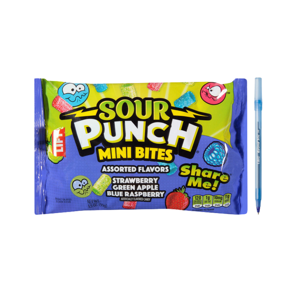 Mini Bites Assorted Fruity Candy, Resealable Pouch 3.5 oz