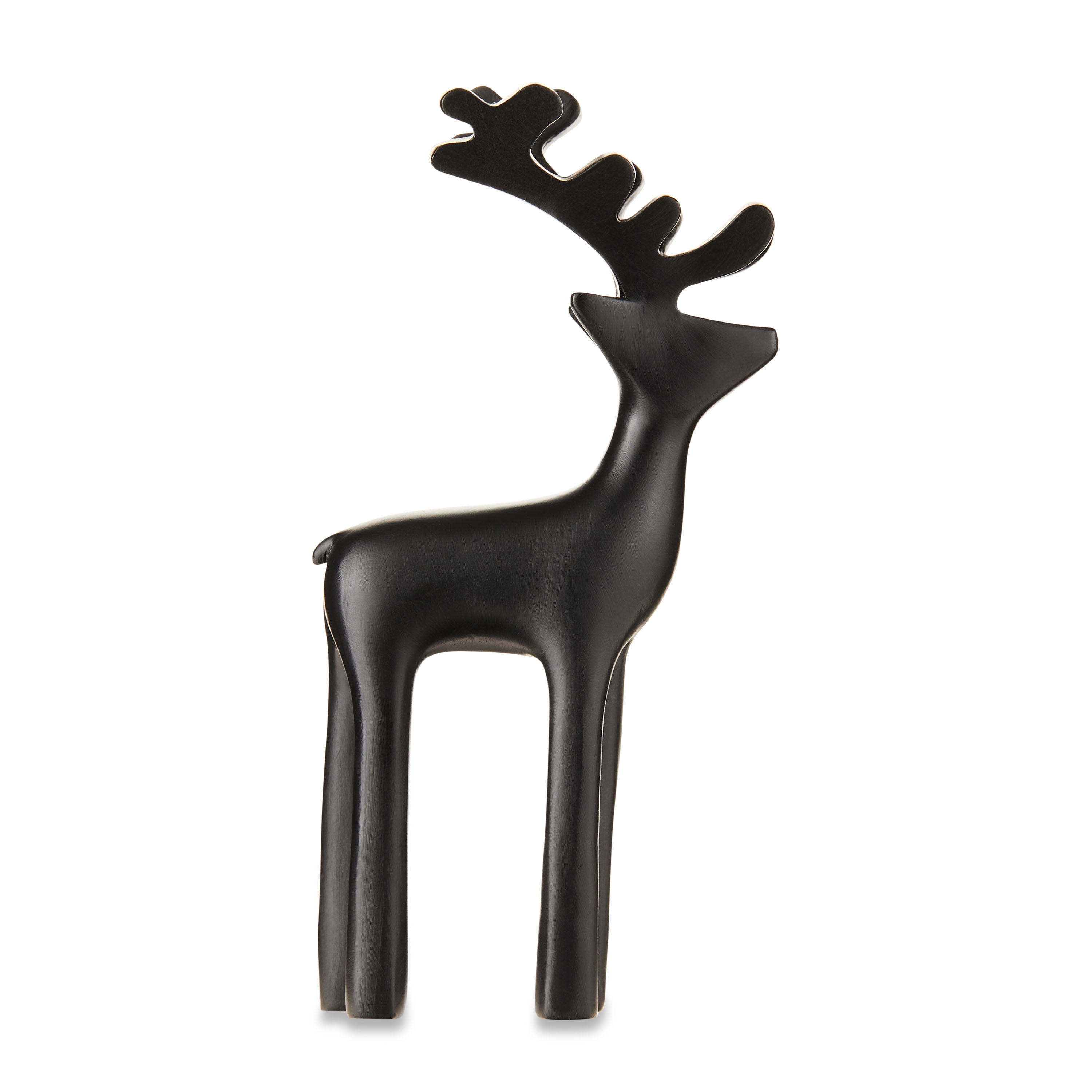 Mini Black Standing Deer, Calcium Carbonate, 5 in, by Holiday Time ...