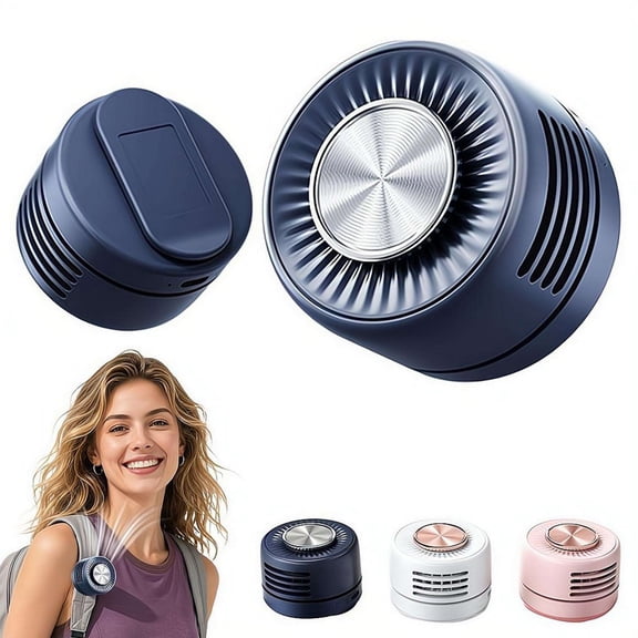 Mini Bladeless Clip Fan 3 Speeds USB Rechargeable, Wearable Personal Fan for Hat Collar Backpack Waist, Silent Cooling for Summer Travel Office Outdoor
