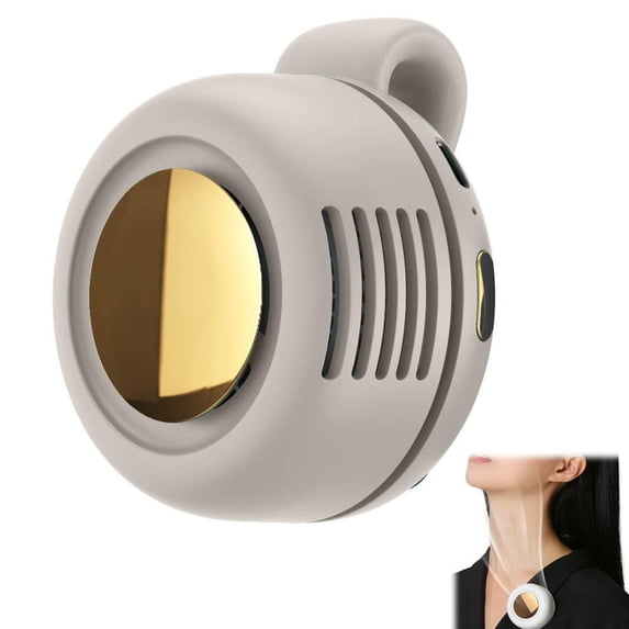 Mini Bladeless Clip-on Fan, 3-Speed Portable Waist Fan, USB Rechargeable, White