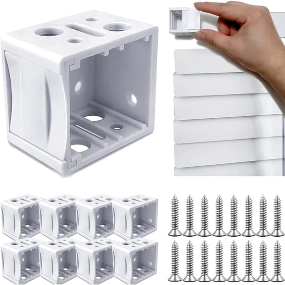 Mini Blind Brackets, 1 Inch Window Blind Brackets for Headrail Holder, Mini Blinds Box Mounting Bracket (8 pcs)