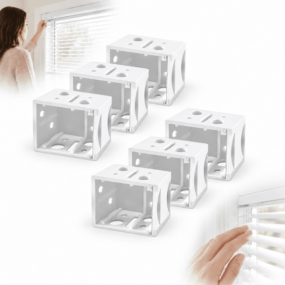 Mini Blind Mounting Brackets, 6 Pieces/3 Pairs, White POM Plastic Headrail Holders