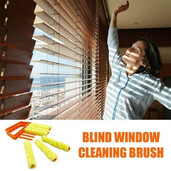 Mini Blinds Cleaning Brush | 7-Slat Dusting Tool for Vertical & Horizontal Blinds | Washable Cotton Bristles | Handheld Household Window Blind Duster & Dirt Cleaner