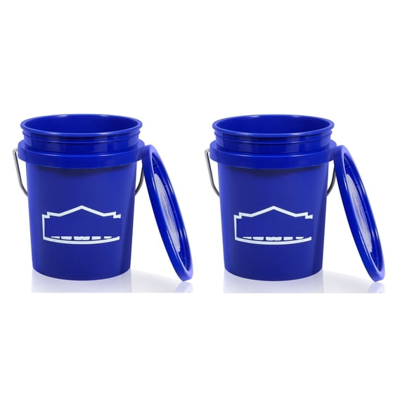 Mini Blue 0.42-Quart Paint Bucket With Lid, Pack of 2