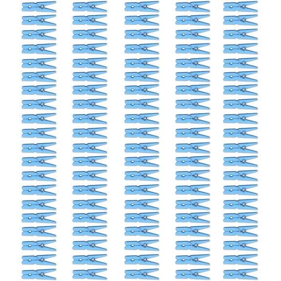 Mini Blue Clothespins | 100 pack 1.25 Inch Clothes Pins Plastic Baby Shower Favors | Party Game Scatter Decorations | DIY Baby Boy Gender Reveal Parties | by