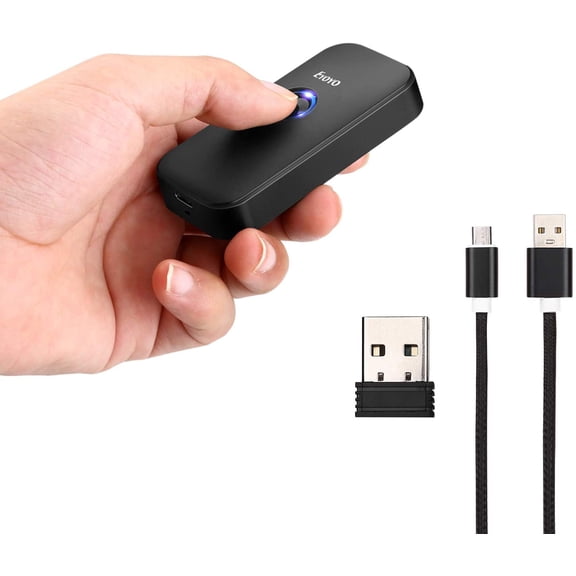 Mini Bluetooth 2D Barcode Scanner, 3-in-1 USB Wired/2.4G Wireless/Bluetooth Barcode Reader Portable 1D QR Scanner PDF417 Data Matrix Compatible with iPad, iPhone, Android, Tablets or Computer PC