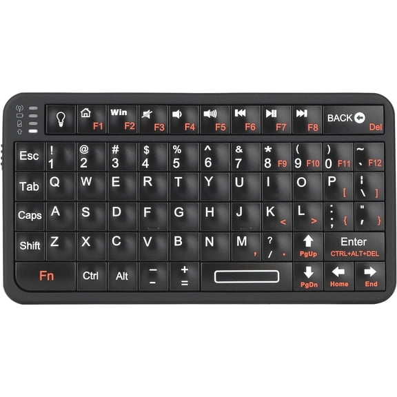 Mini Bluetooth Keyboard,Portable Wireless Rechargeable Keyboard with Backlit,for Smart TV/Android TV Box/Smartphone/HTPC/IPTV/VR Glasses Black(Upgrade-TypeC)