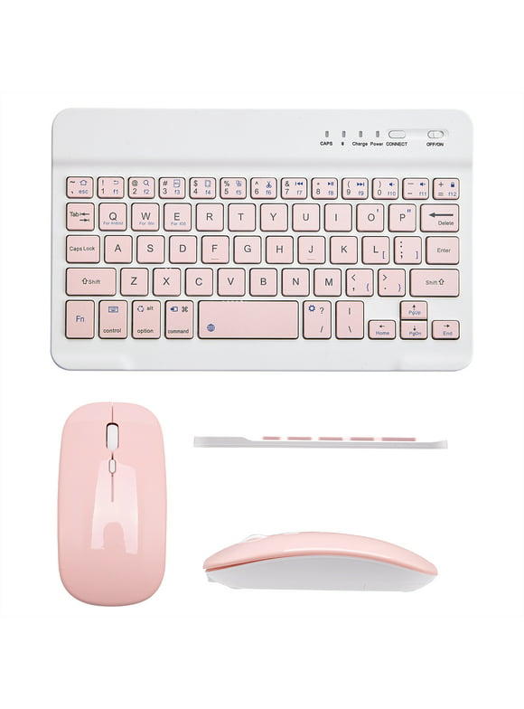 Mini Bluetooth Keyboard Wireless Keyboard Rechargeable For iPad Phone Tablet (Pink)