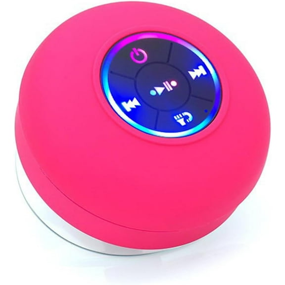 Mini Bluetooth Shower Speaker with LED Light, Portable Ipx4 Waterproof, Hands-Free Speakerphone, Rechargeable Using Micro USB