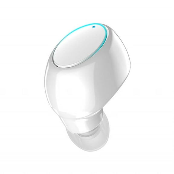 Mini Bluetooth Single Earbud Small Wireless Invisible Headphones,Single Earphone with 6 Hour Playtime for iPhone and Android Smart Phones PC TV Audiobook,White