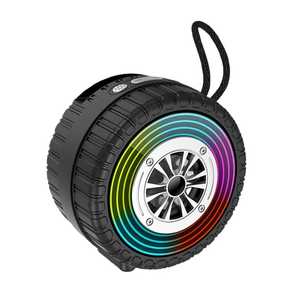 Mini Bluetooth Speaker 4x4x3in | TWS Pairing & 360° Bass Boost | FM Radio + RGB Light Show for Parties (Multi-Color 0.8lb)​
