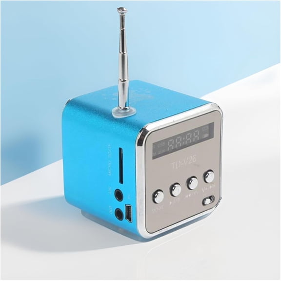 Mini Bluetooth Speaker, Wireless Music Player Portable FM Radio Speakers Digital Stereo PC Mp3 Player Support TF Card/U Disk/Micro SD to Player, 500mAh Battery, Blue