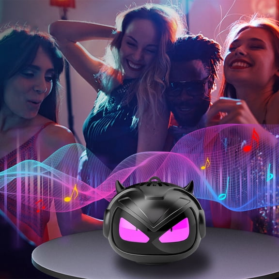 Mini Bluetooth Speaker – Wireless Subwoofer with TWS Pairing, Portable Stereo Sound, Deep Bass, Unique Devil Design for Travel, Home, and Outdoor Use