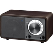 Sangean WR-7DK Wood Cabinet Mini Bluetooth Speaker with FM Radio Tuner and Aux-in Dark Cherry/Wood