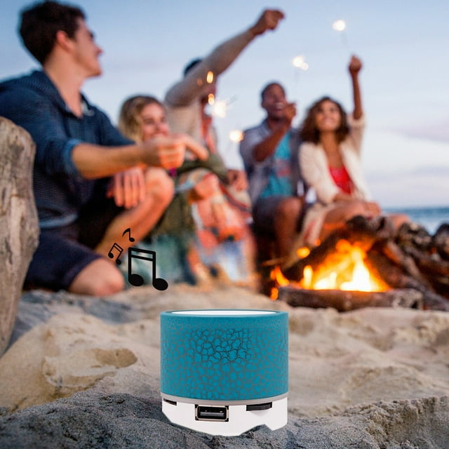 Mini Bluetooth Stereo Portable Speaker, Plug In Subwoofer, Illuminate Wireless Sound, High Definition Surround Sound, Long Battery Life, Pairing Function, Compact & Travel Friendly