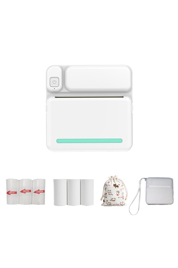 Mini Bluetooth Thermal Printer - Portable Wireless Photo & Label Printer for iPhone/Android - Ink-Free 57mm POS Printer with iPrint App - Blue