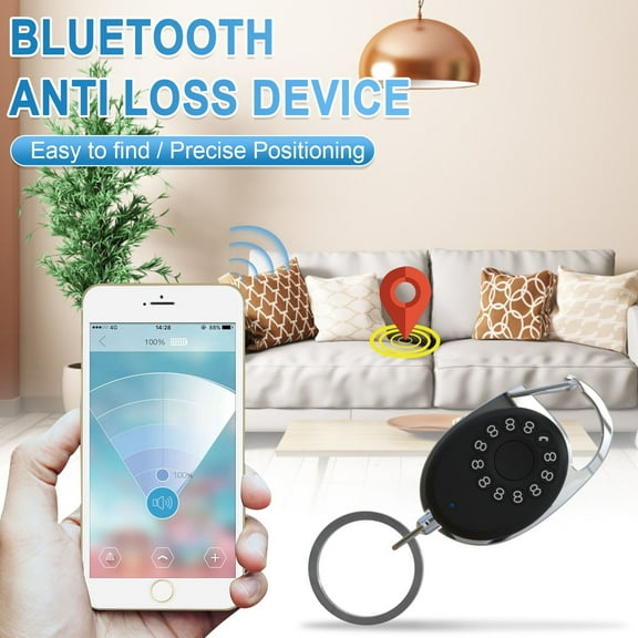 Mini Bluetooth Tracker & Key Finder – Anti-Lost Device for Keys, Wallet, Phone, Pets & Car , 2-Way Alarm, 130ft Range, Last Location Tracking, 6-Month Battery A