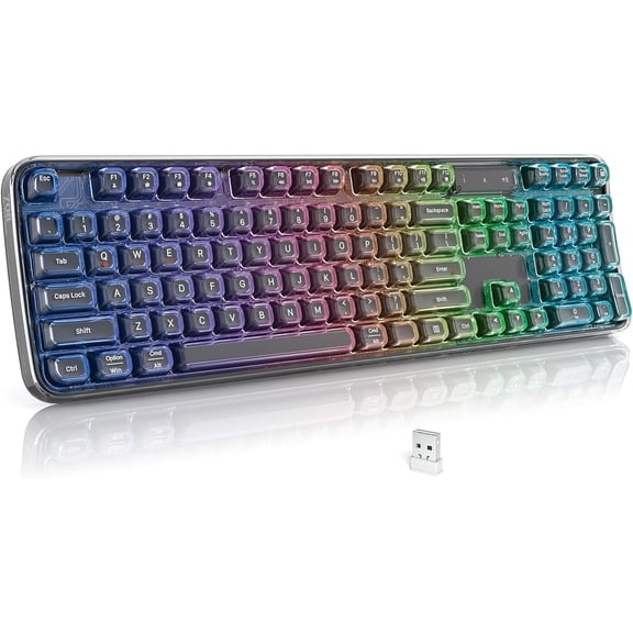Mini Bluetooth Typewriter Keyboard with 100 Colorful Retro Round Keys, Connects to 3 Devices Simultaneously for Mac, iPad, iPhone, PC, and Android