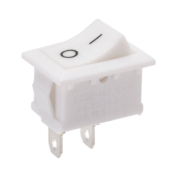 Mini Boat Rocker Switch White Toggle Switch for Boat Marine ON/OFF AC 250V/6A 125V/10A, 1pcs