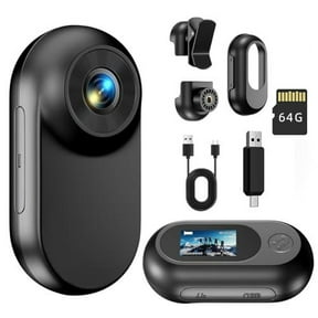Mini Body Camera 1080P Mini Action Camera with Built in 64GB Memory Card Thumb Sized The Helmet Camera for Work Travel Cycling and Body Camtaking photos of pets
