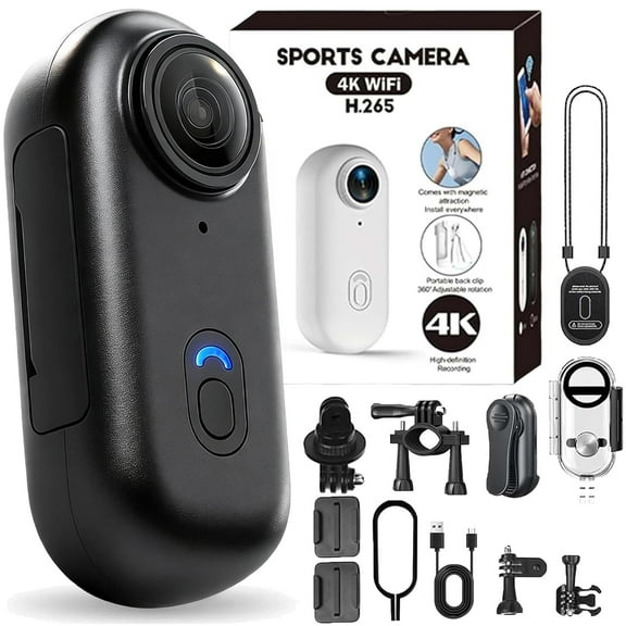 Mini Body Camera, 2026 New 170 Ultra Wide Angle Wearable Body Adventure Action Cam, 4k Thumb Action Camera with Audio, Night Vision, 4k/1080p, for Vlogging, Cycling, Diving (Black-4K, 32G)