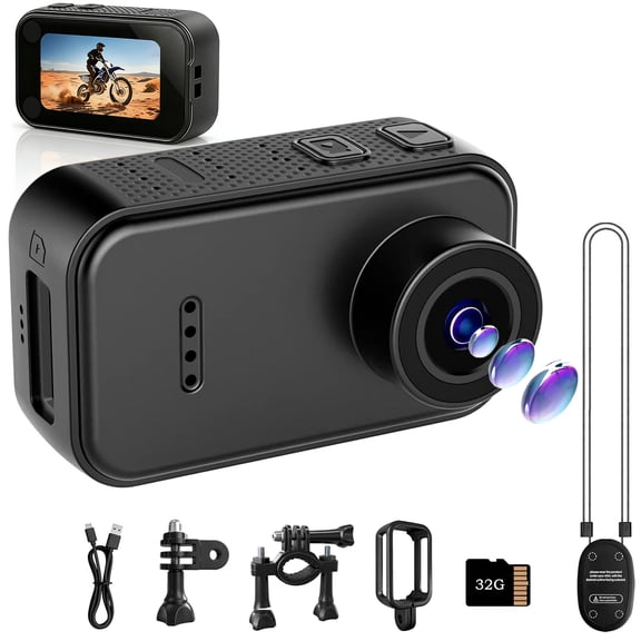 Mini Body Camera, 32GB Wearable Action Body Cam with Audio & Video- Thumb Hands Free Waterproof Recording Wearable Cameras - for Vlogging, Cycling, Travel & Work