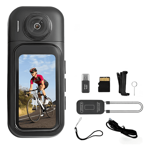 JETO Mini 64GB 1080P HD Clip-on Body Camera with Touch Screen, App Live View, Magnetic Pendant & Accessories for Travel, Vlog, Pet, Work Security