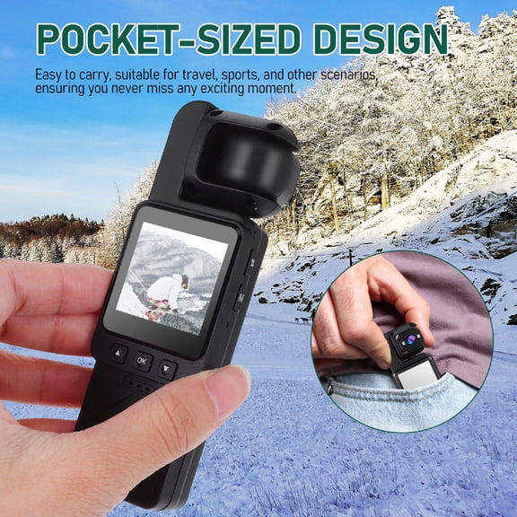 Supvox Portable Black Body Camera with 1080P Hd Recording and 360 Degree Rotatable Lens