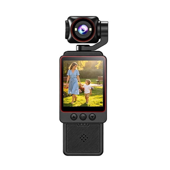 Mini Body Camera Video Recorder - 1080P Portable Pocket Action Camera with Rotatable Lens - 1080P Small Portable Wearable Hidden Cameras with Clip & Night Vision - Black