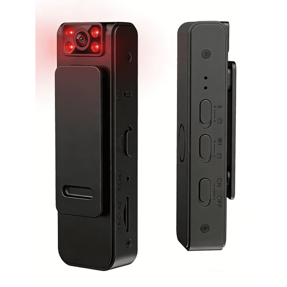 Mini Body Camera Video Recorder, 1080P Small Portable Camera with Clip and Night Vision, 180 Rotating Lens, 5HR Battery, Micro Pocket Camera for Sports, Pets, Home Office, Work Records No WiFi APP