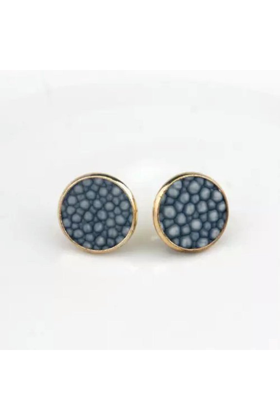 Mini Boho Stud Disc Earrings Cheetah Vegan Leather Small Boutique Women Jewelry