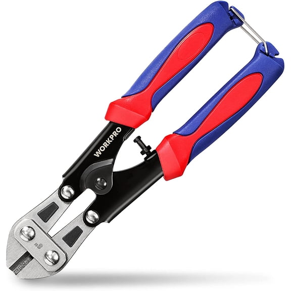 Mini Bolt Cutter 8-inch, Spring Loaded Small Heavy Duty Wire Cable Cutter, Snips Clippers with Soft Anti-Slip Handle