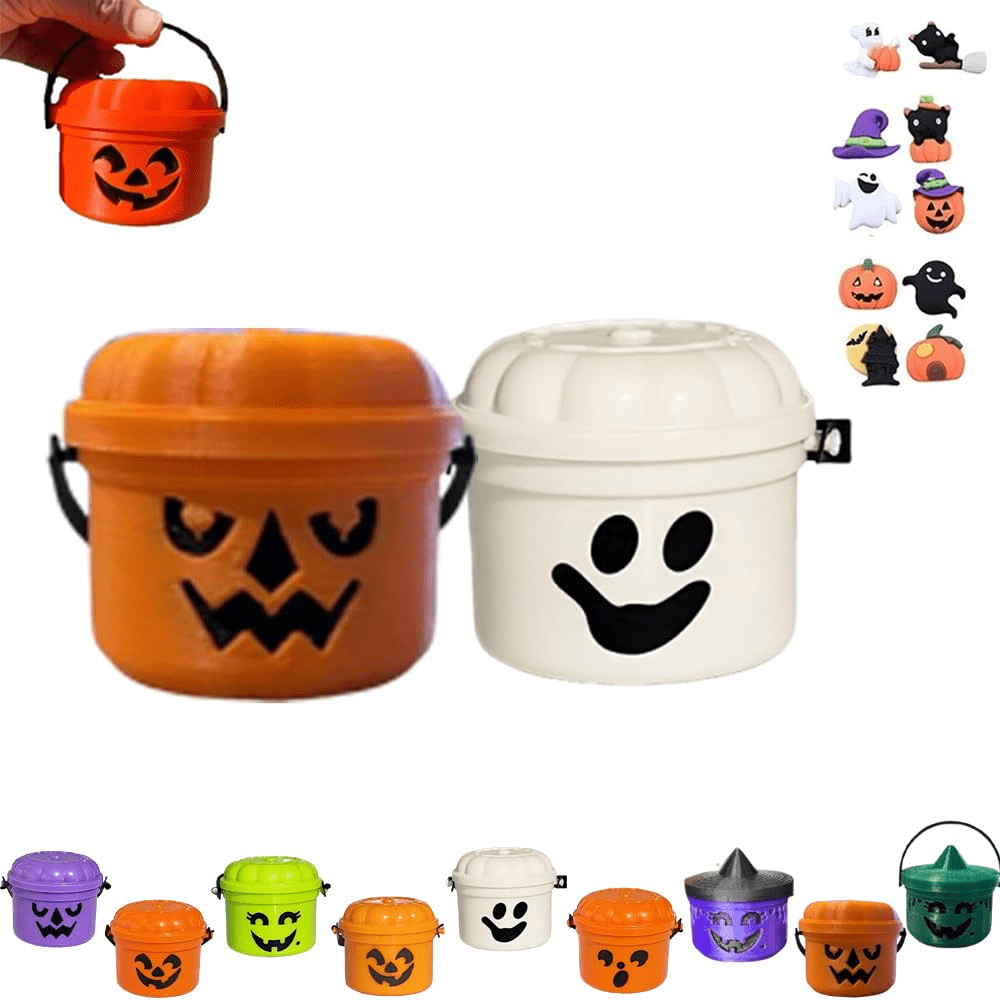 Mini Boo Boo's Mini Boo Buckets, Spooky Mini Boo Bucket Figurines, Mini Halloween ...