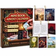 Mini Book Advent Calendar 2026, 24 Days Christmas Countdown Calendar, Timeless Mini Classic Book Ornaments & Collectible Decorations, Unique Holiday Gift for Book Lovers