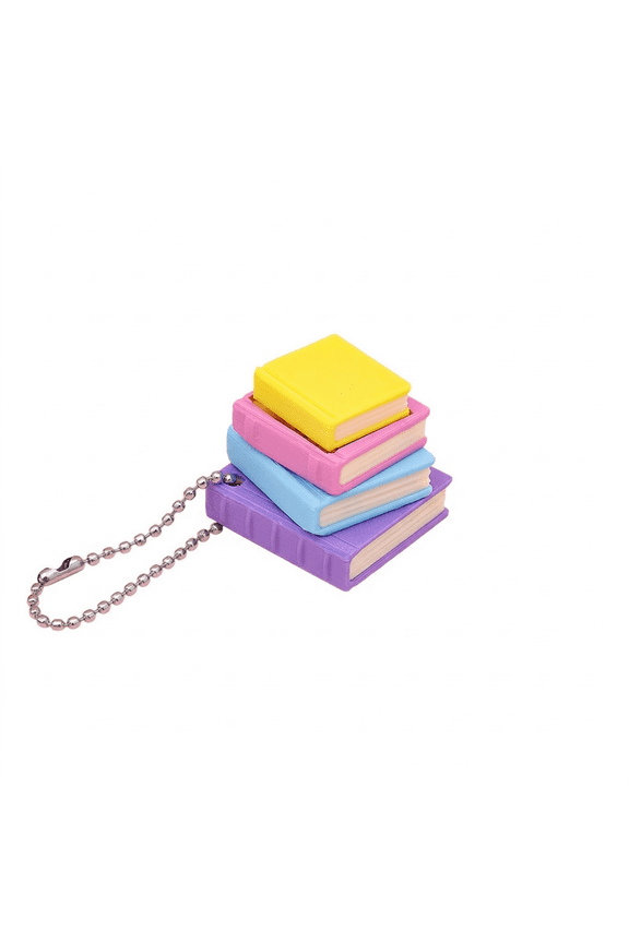 Mini Book Tower Clicker Fidget Keychain, Stress Relief ASMR Sensory Toy 3.2cm 3D Printed PLA