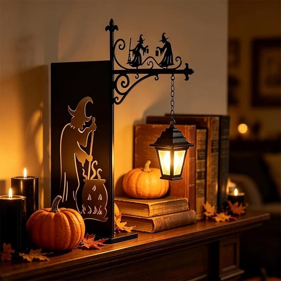 Mini Bookshelf Lamp with Ghost Design, Iron Reading Light Slides Between Books, Warm Glow Library Insert for Novel Lovers Seasonal Decor