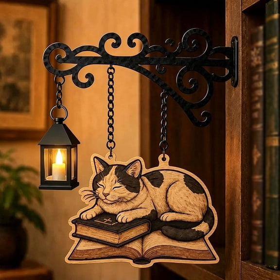 Mini Bookshelf Lamp with Ghost Design, Iron Reading Light Slides Between Books, Warm Glow Library Insert for Novel Lovers Seasonal Decor