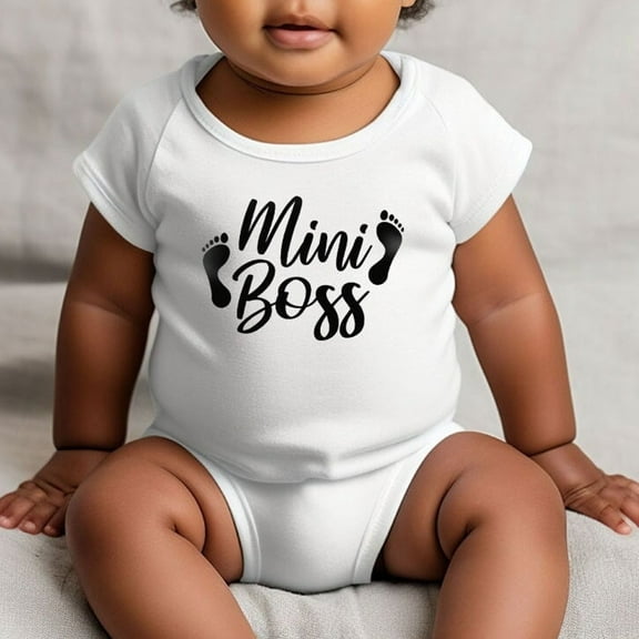 Mini Boss Baby Bodysuit, Funny Baby Bodysuit, Newborn Mini Boss Shirt Cute Baby Onesie, BABY BODYSUIT LAT 4424
