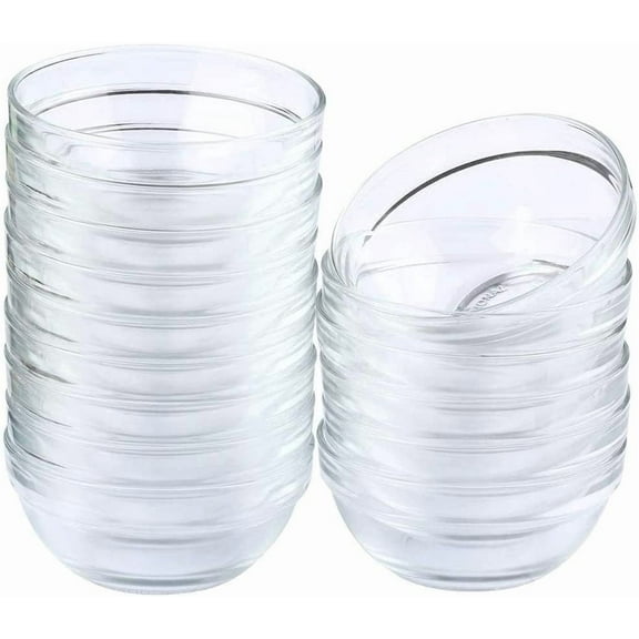 Mini Bowls 4 Inch Glass Bowls for Kitchen Prep, Dessert, Dips, and Candy Dishes ,4oz Stackable Dishware safe ,Set of 16 (combination)